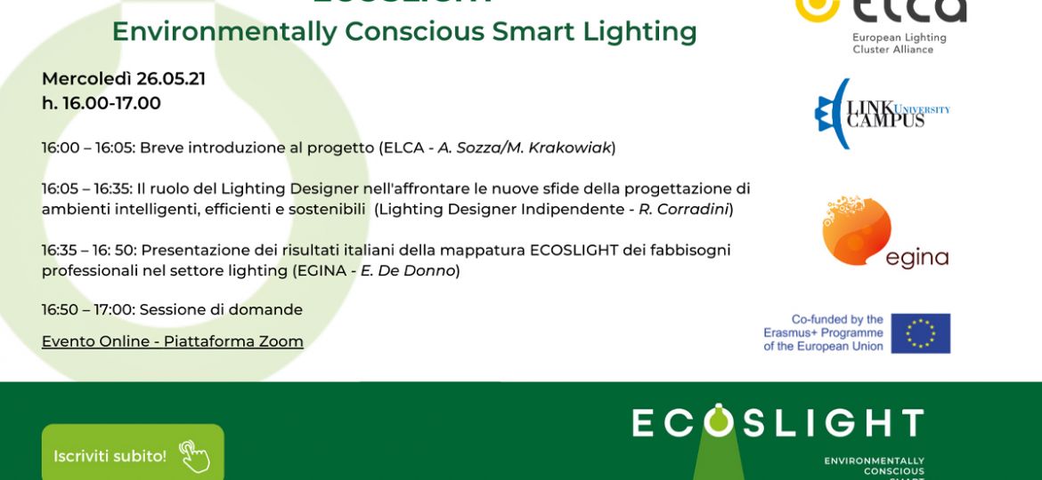 Ecoslight - LCU è partner del progetto - 26 maggio 2021