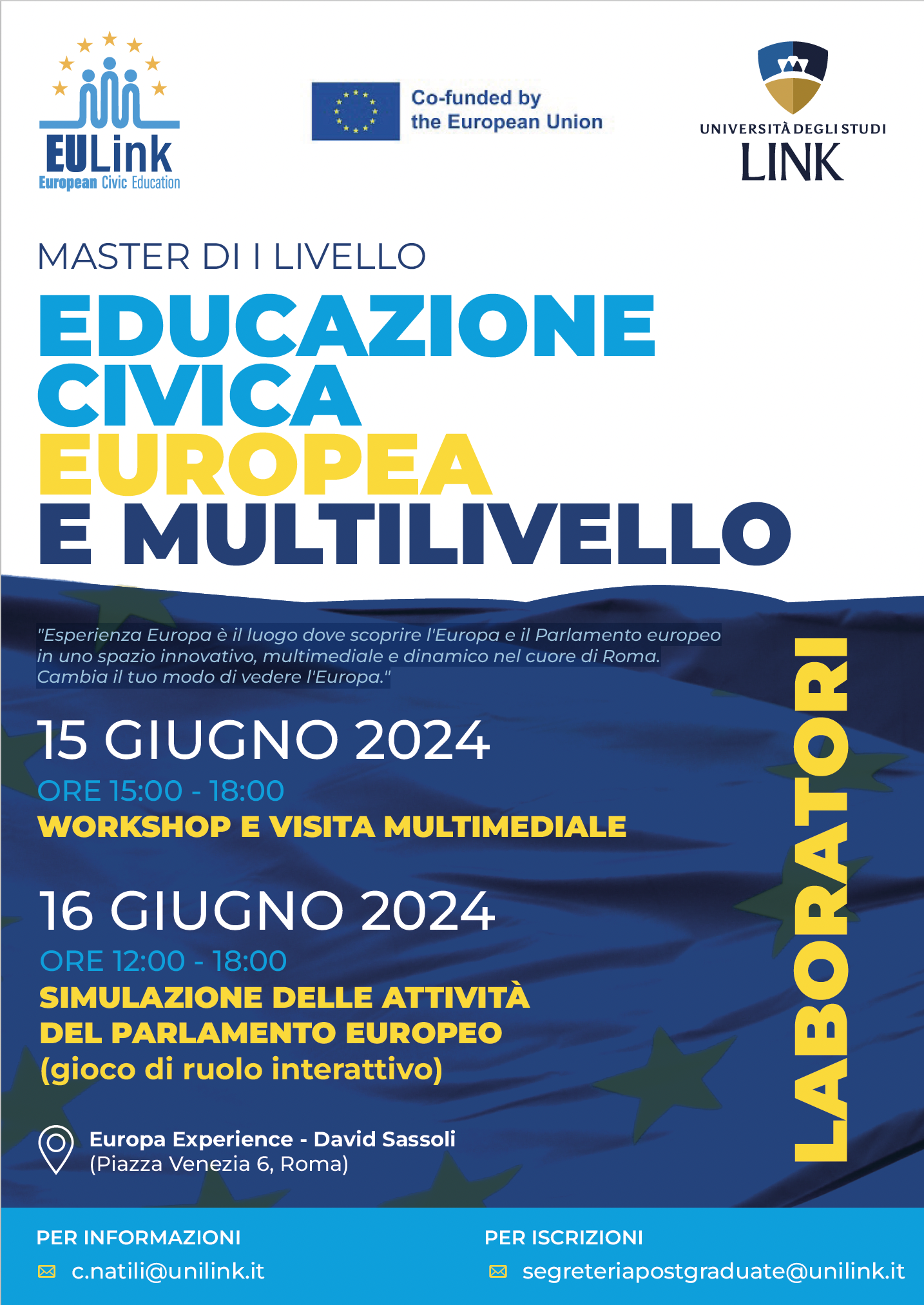 MASTER I LIVELLO - EDUCAZIONE CIVICA EUROPEA E MULTILIVELLO