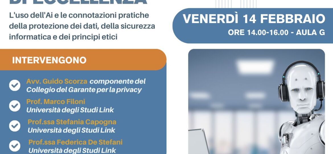 Al via le lezioni del Percorso di Eccellenza su AI, etica e protezione dei dati