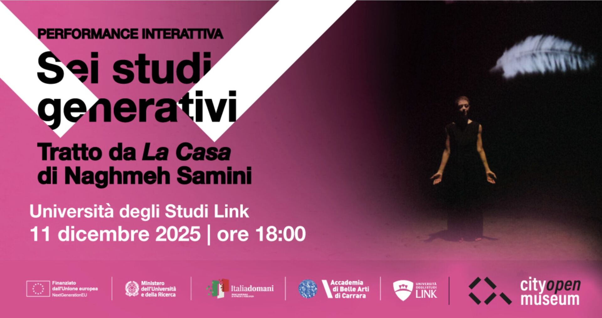 Performance interattiva: Sei studi generativi tratto da La Casa di Naghmeh Samini