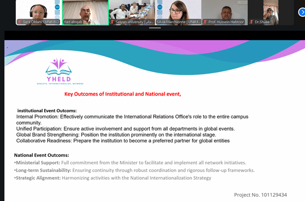 Evento online disseminazione - Ospite Sottosegretario del Ministero dell'Istruzione Superiore dello Yemen